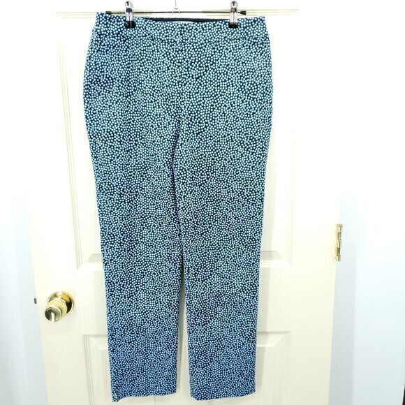 Boden Richmond 7/8 Stretch Twill Mini Dot Mid-Rise Ankle Pants US 6/UK 10 Blue - Picture 2 of 16